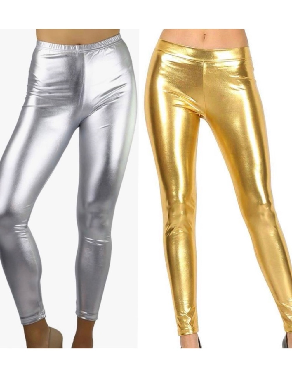 NWT Metallic Silver & Gold Leggings 2 pr. M